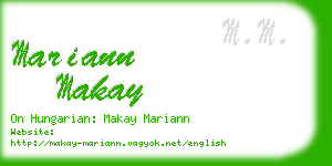 mariann makay business card